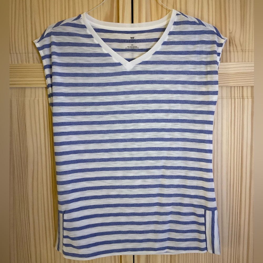 ❌ Talbots Striped V-Neck Tee
